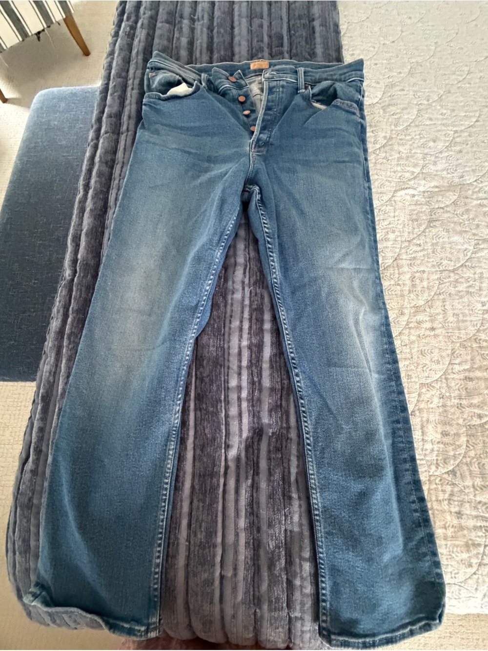 Mother Buttonfly Straight Leg Jeans in size 32